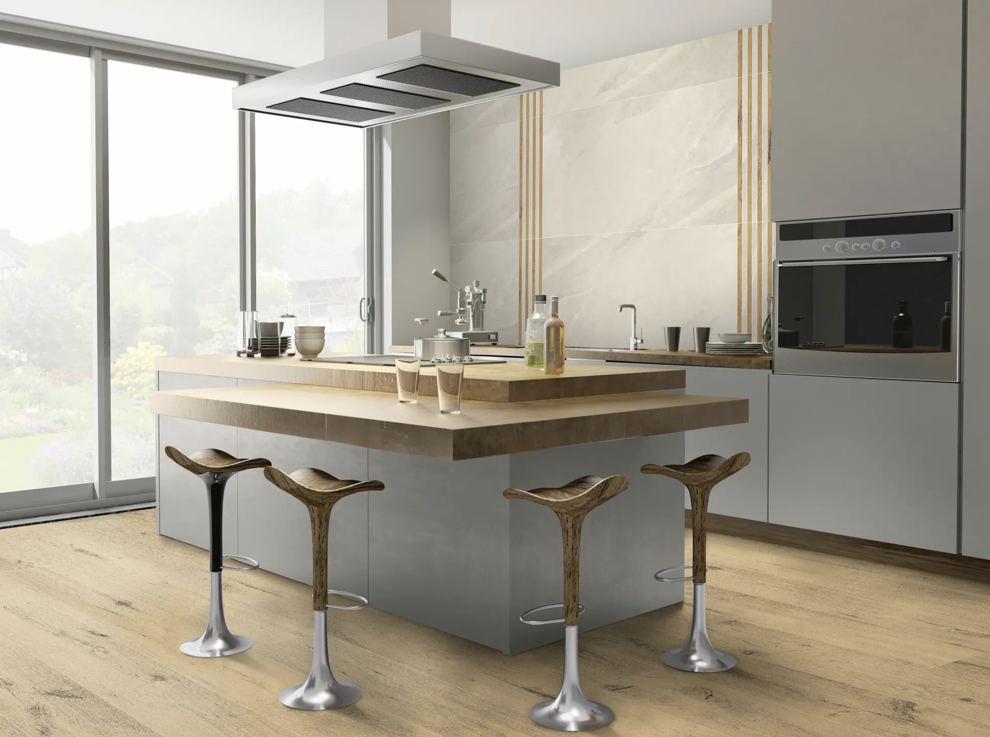 Bodenfliese Feinsteinzeug Mountain 60 x 120 cm beige