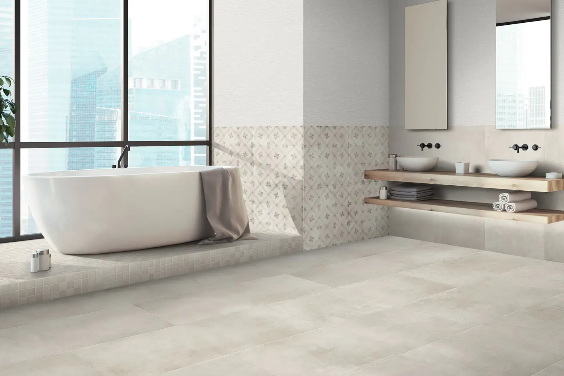 Bodenfliese Feinsteinzeug Marte 60 x 120 cm beige