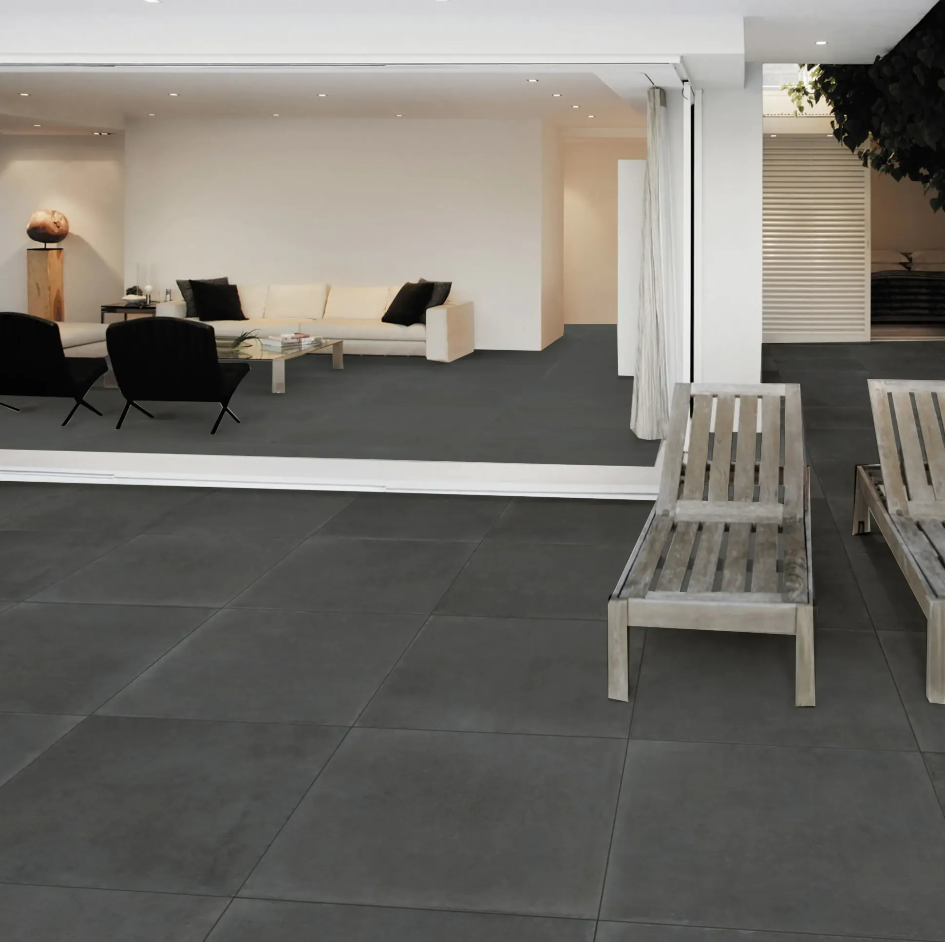 Bodenfliese Feinsteinzeug Absolute 31 x 62 cm anthrazit