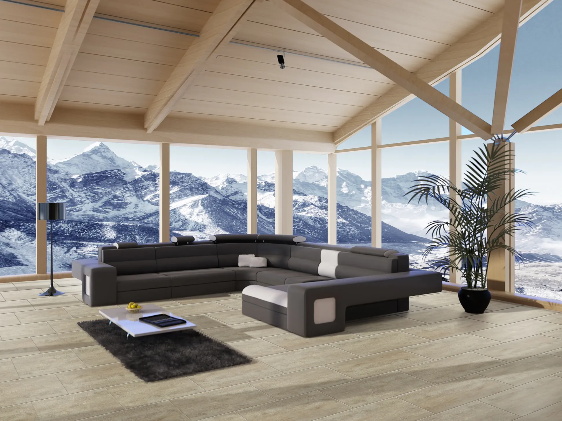 Bodenfliese Feinsteinzeug Country 31 x 62 cm Acero