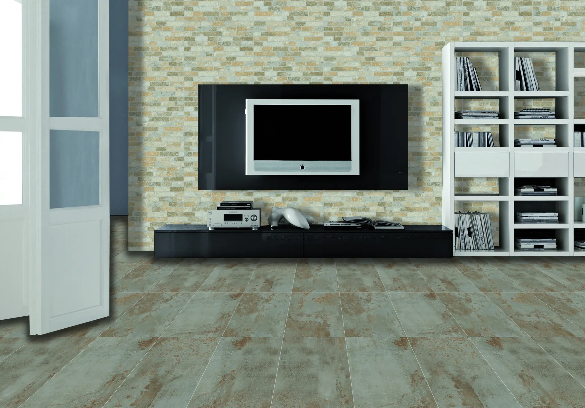 Bodenfliese Feinsteinzeug Ruggine 31 x 62 cm grigio