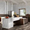 Bodenfliese Feinsteinzeug Alabaster Cleo Light 60 x 120 cm weiß/gold