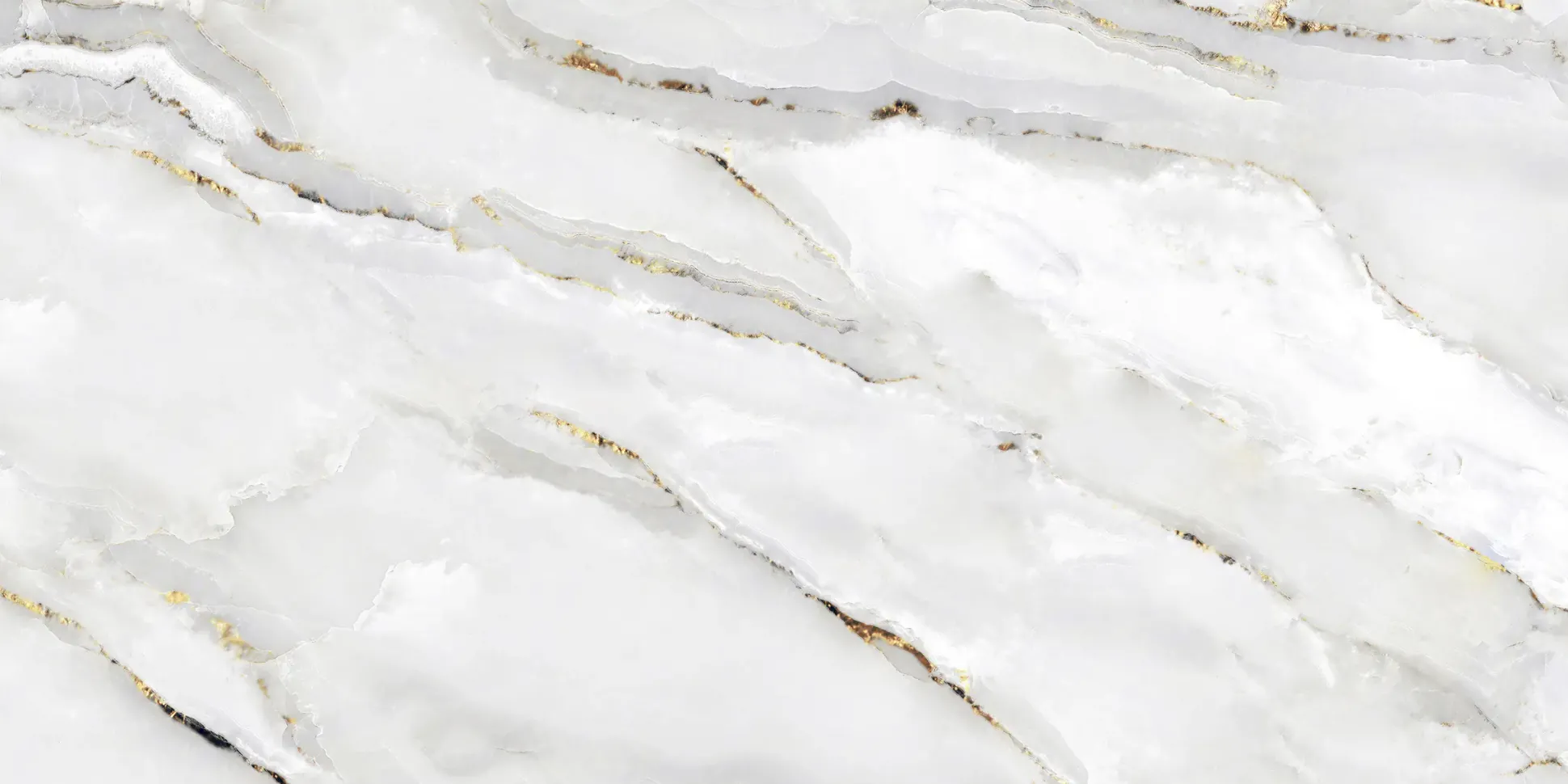 Bodenfliese Feinsteinzeug Alabaster Cleo Light 60 x 120 cm weiß/gold