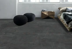 Bodenfliese Feinsteinzeug Concrete 60 x 120 cm anthrazit