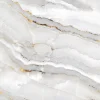 Bodenfliese Feinsteinzeug Alabaster Cleo Light 60 x 60 cm weiß/gold
