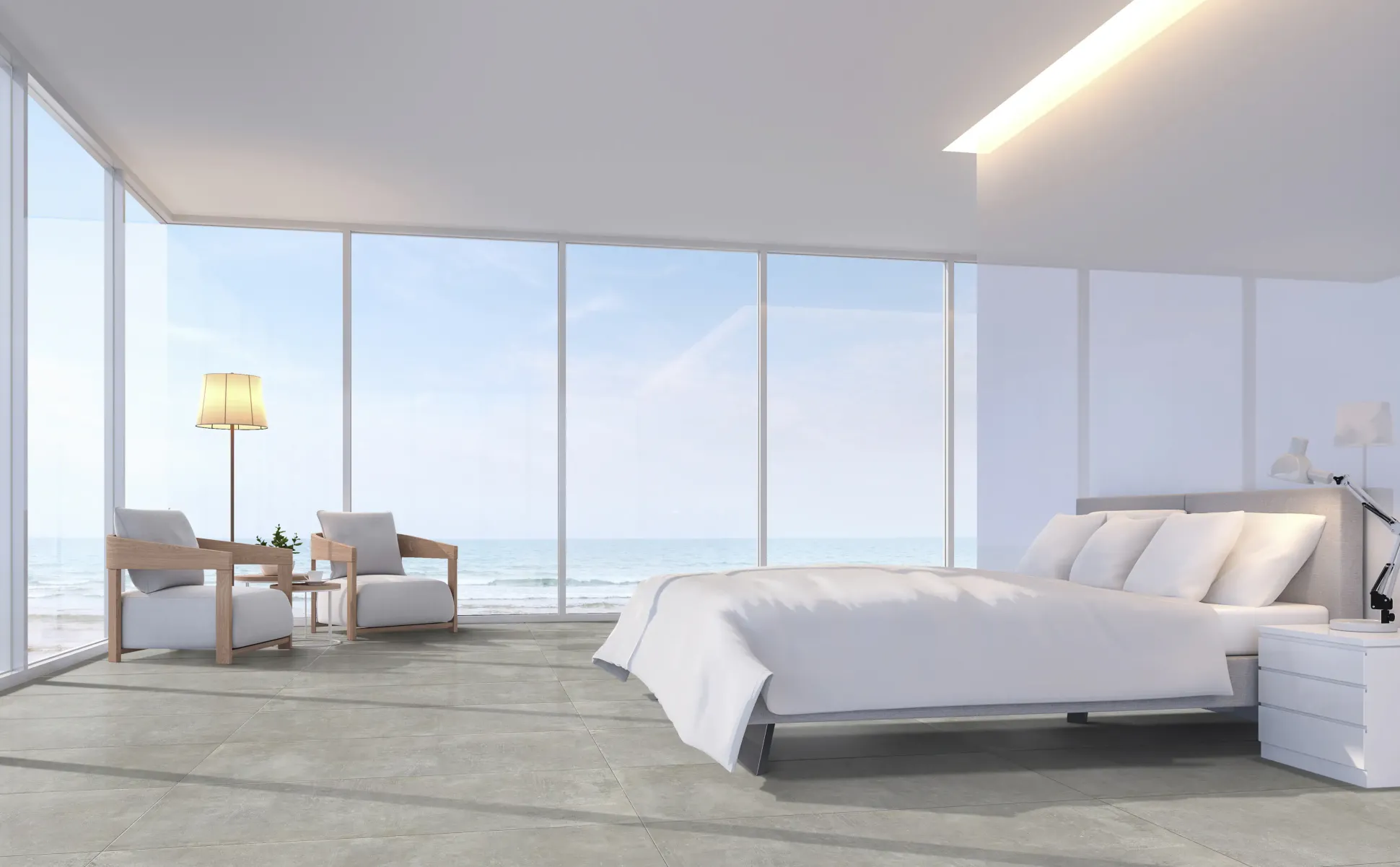Bodenfliese Feinsteinzeug Concrete 60 x 120 cm grau