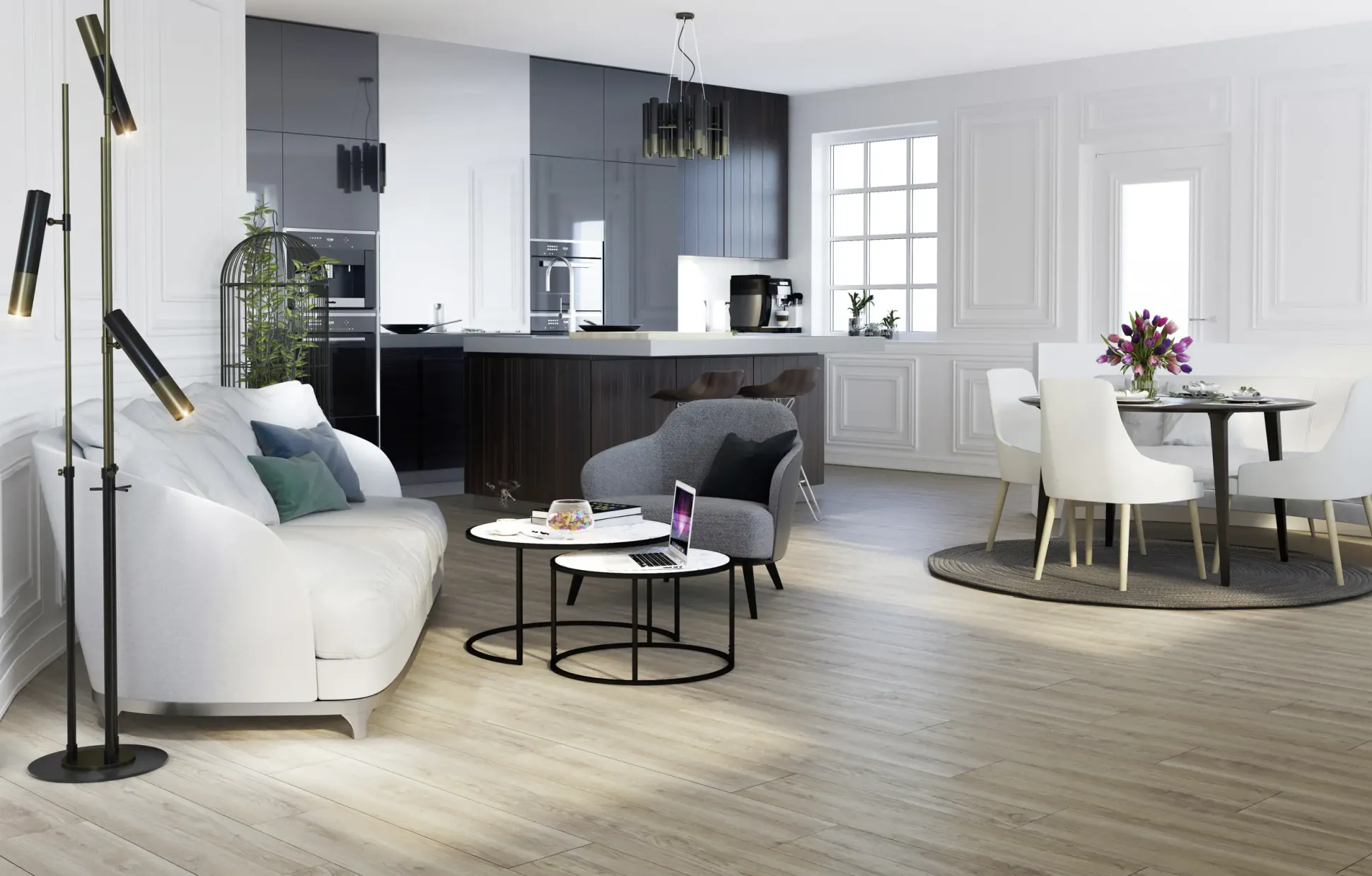 Bodenfliese Feinsteinzeug Oak 22,5 x 90 cm cream