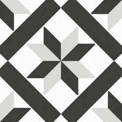 Bodenfliese Feinsteinzeug Beta 20 x 20 cm schwarz-weiß