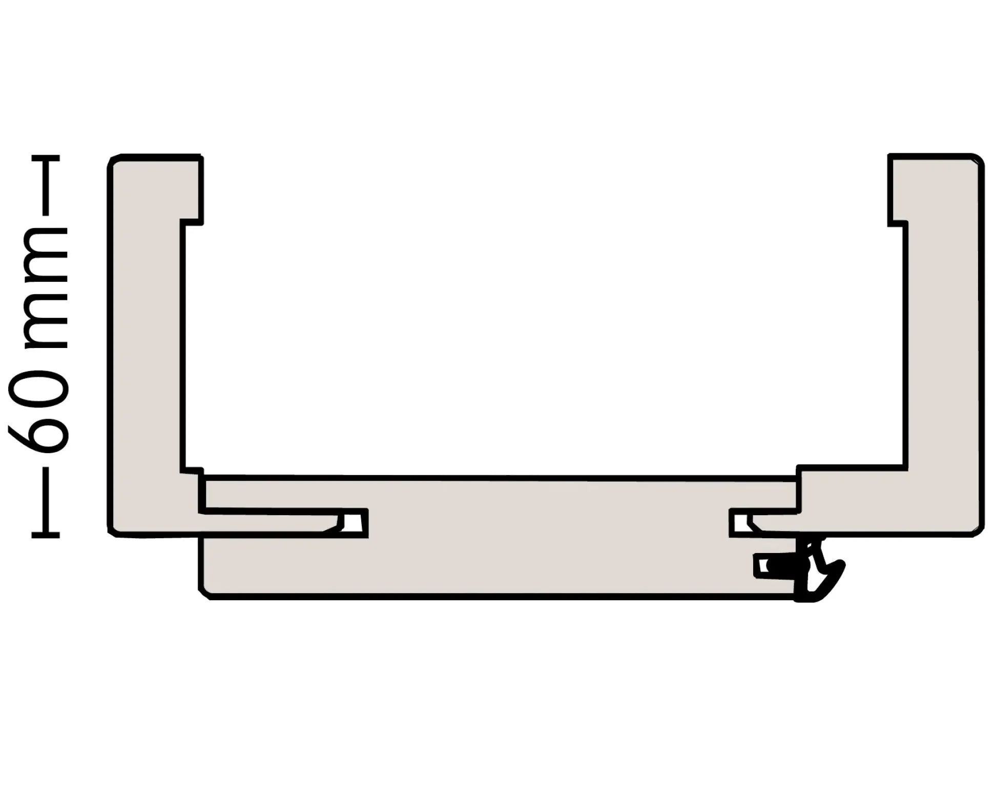 Borne Zarge CPL Masera hellgrau 61 cm DIN rechts