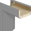 Borne Zarge Lack edelgrau 86 cm DIN links