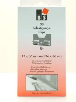 B.S. Bauprogramm Leistenclipse für Deckenabschlussleiste