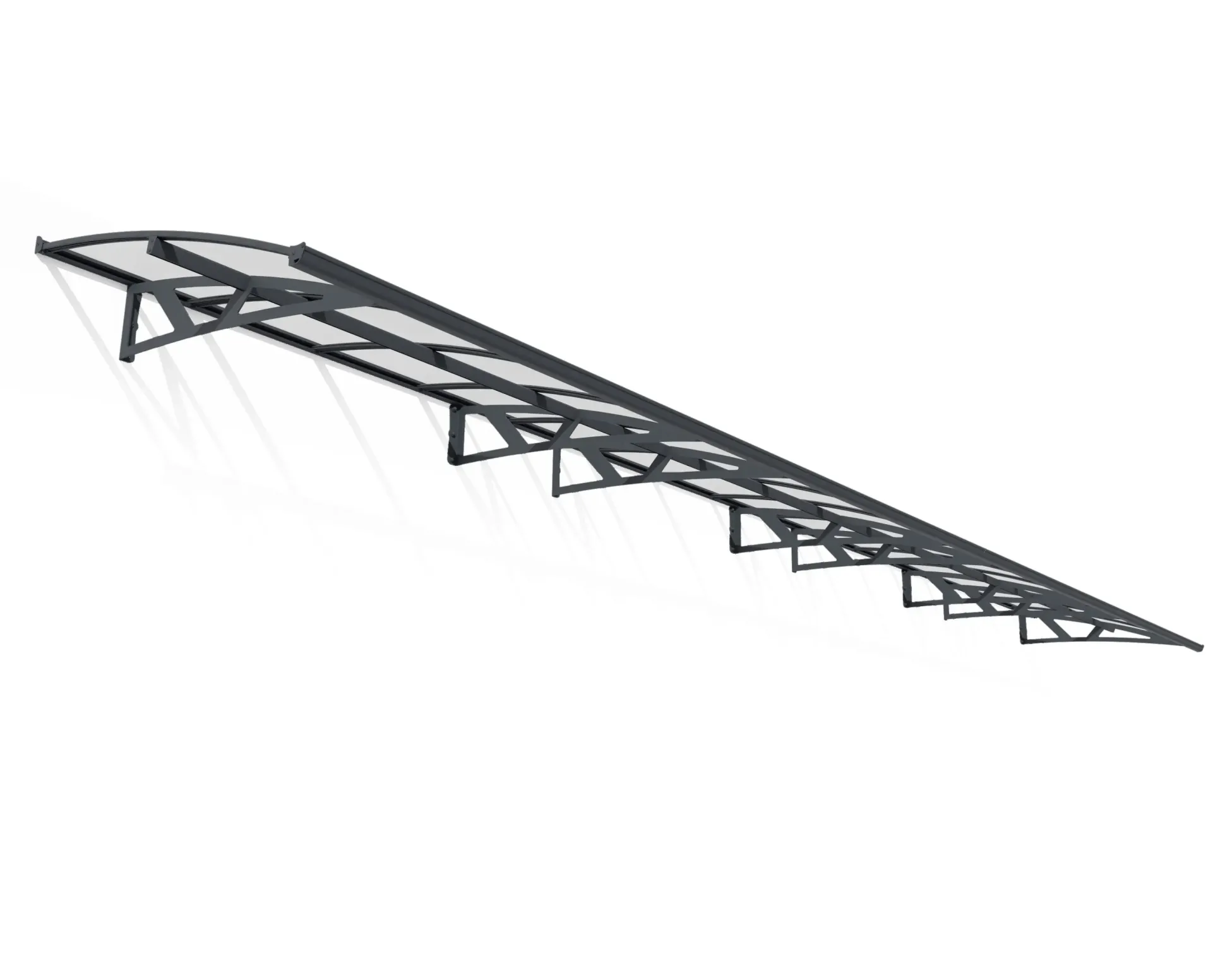 Canopia Vordach Amsterdam 8920 Grau Alu 892 x 139 cm