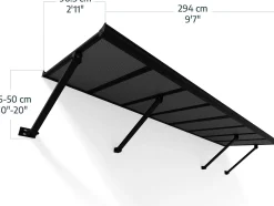 Canopia Vordach Augustine 294 x 90,5 cm grau
