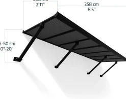 Canopia Vordach Augustine 258 x 90,5 cm grau