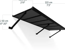 Canopia Vordach Augustine 222 x 90,5 cm grau