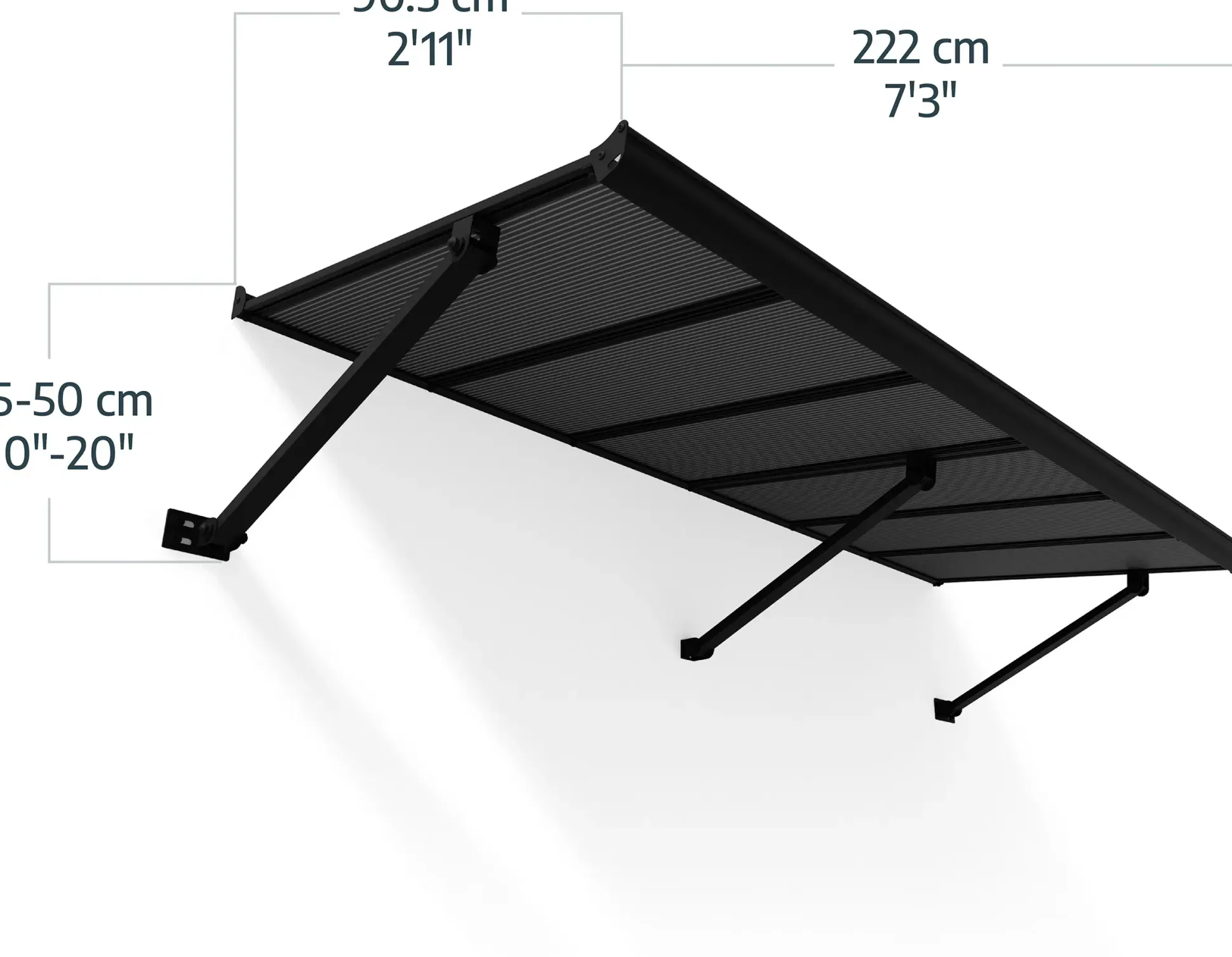 Canopia Vordach Augustine 222 x 90,5 cm grau