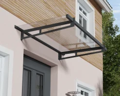 Canopia Vordach Bremen 1500 Grau Alu 150 x 94 cm