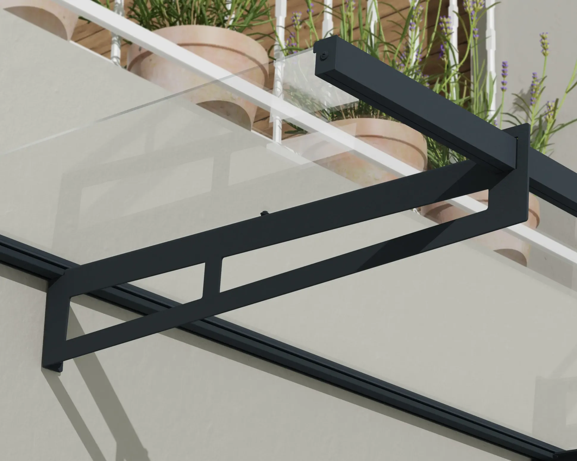 Canopia Vordach Bremen 1500 Grau Alu 150 x 94 cm