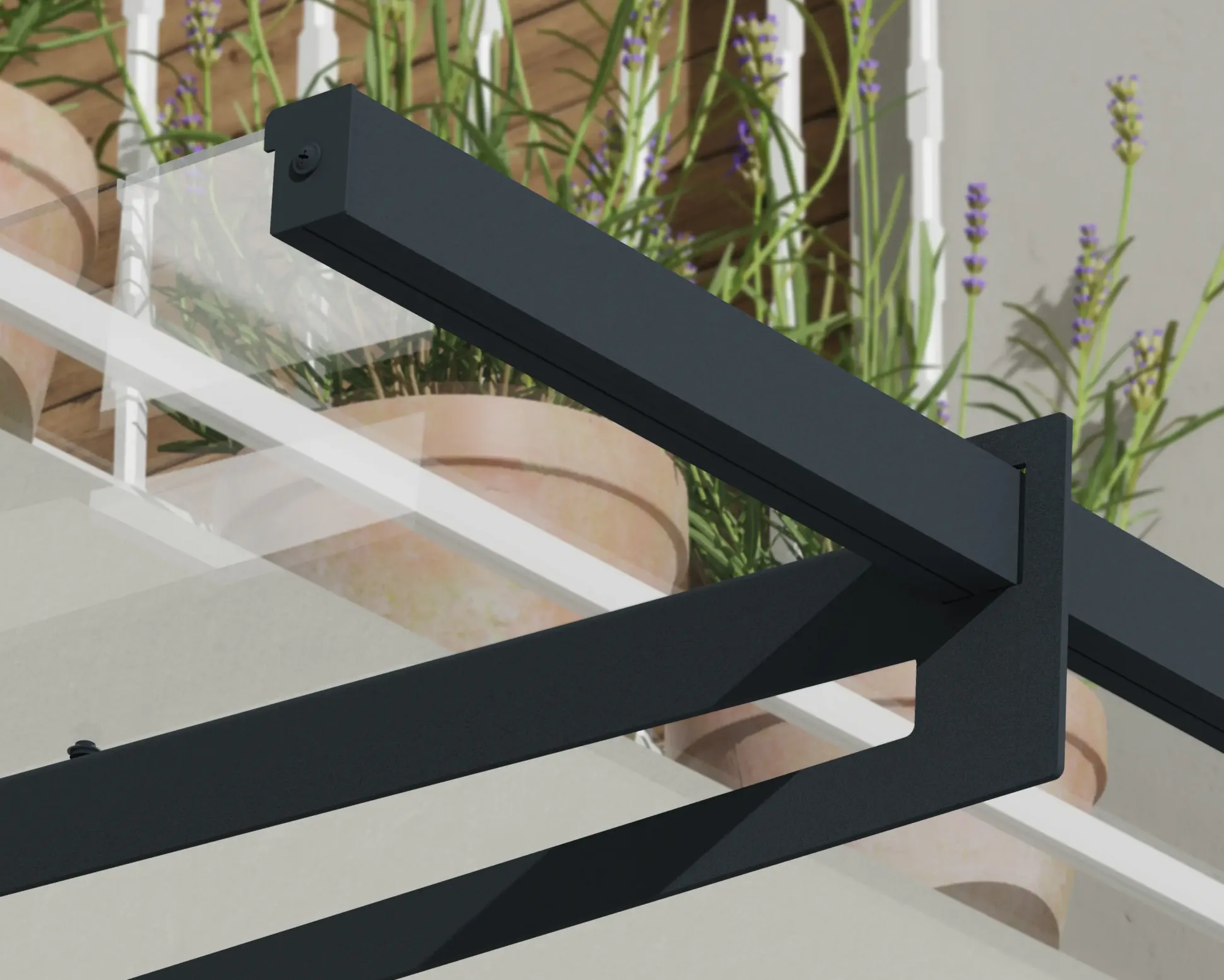Canopia Vordach Bremen 1500 Grau Alu 150 x 94 cm
