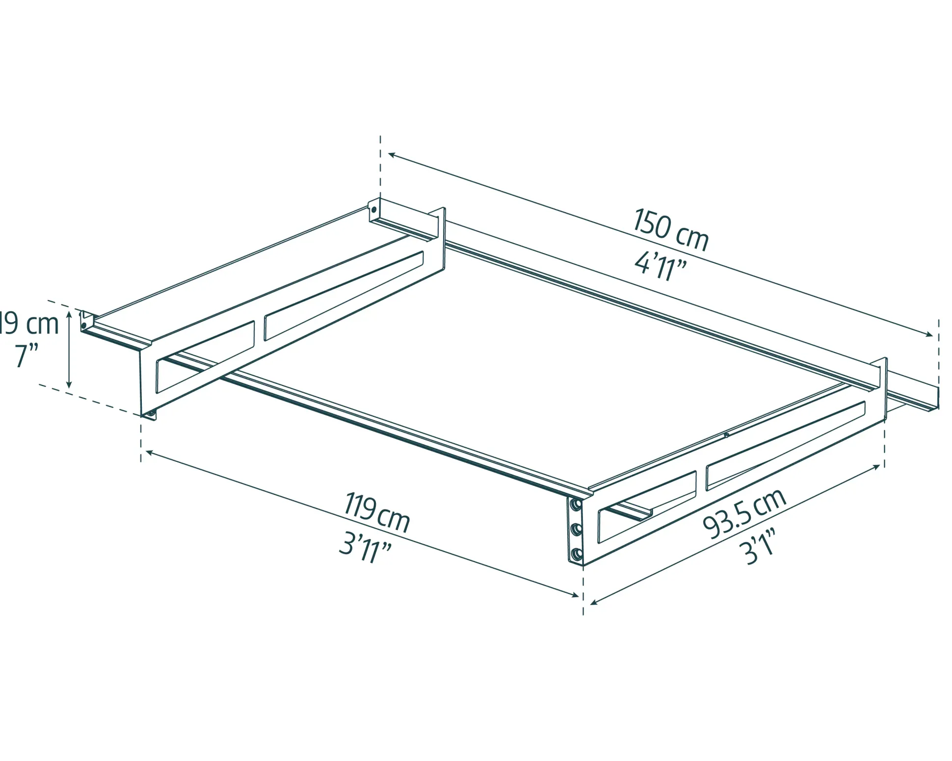 Canopia Vordach Bremen 1500 Grau Alu 150 x 94 cm