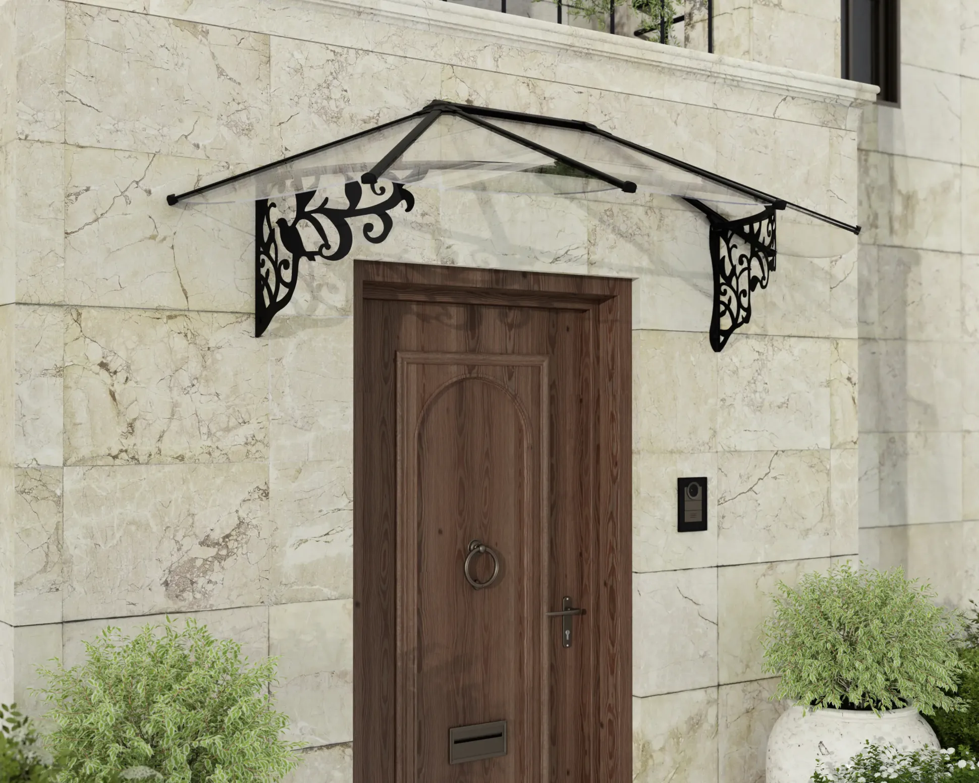 Canopia Vordach Lily 2130 Schwarz Alu 216 x 88 cm