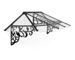 Canopia Vordach Lily 2600 Schwarz Alu 267 x 88 cm
