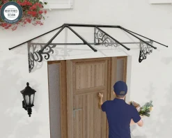 Canopia Vordach Lily 2600 Schwarz Alu 267 x 88 cm