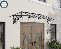 Canopia Vordach Lily 3600 Schwarz Alu 370 x 88 cm