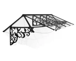Canopia Vordach Lily 3600 Schwarz Alu 370 x 88 cm