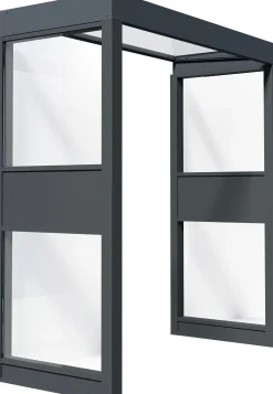 Canopia Vordach Sophia 160 x 95 cm Klar grau + 2 Seitenteile