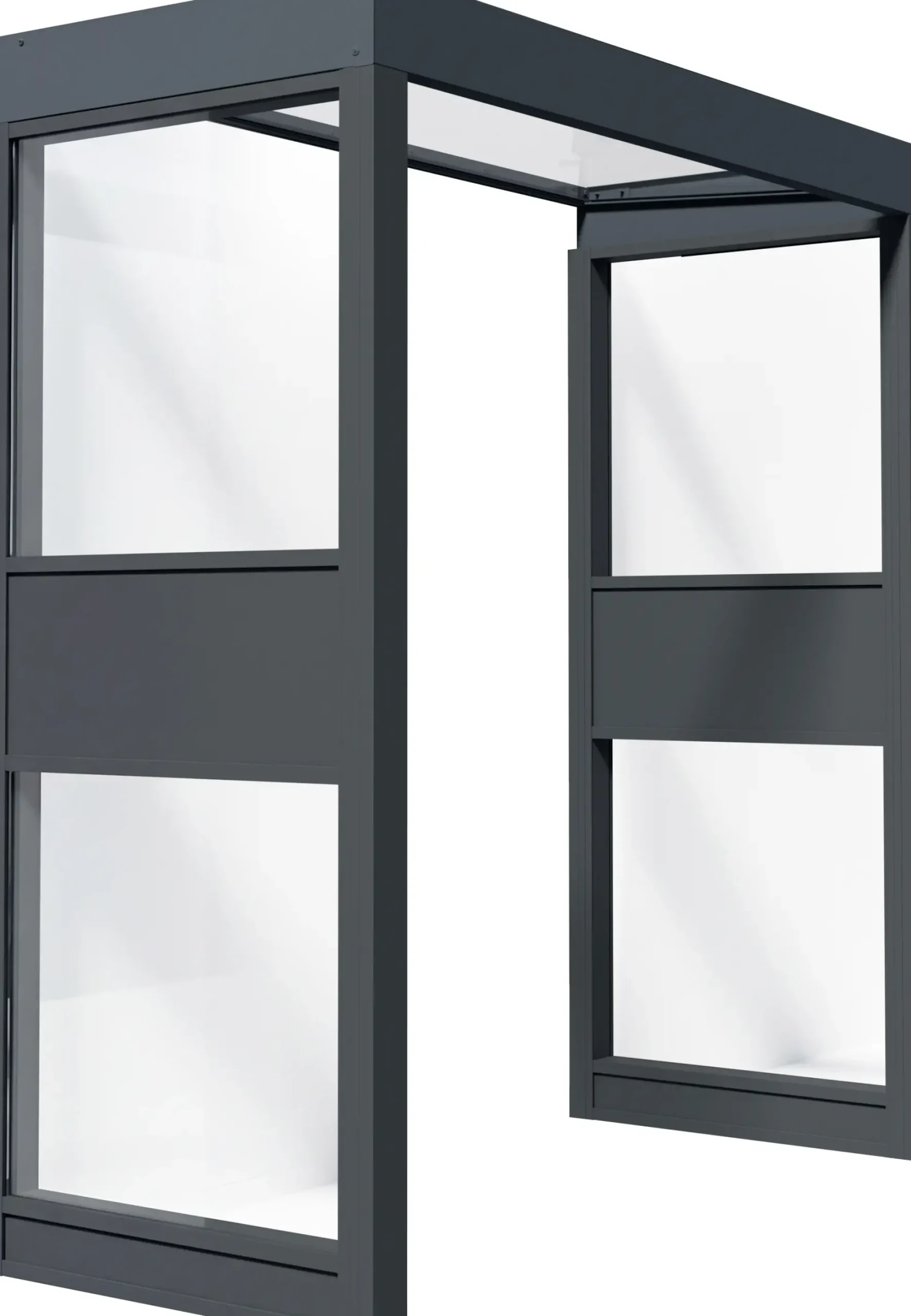 Canopia Vordach Sophia 160 x 95 cm Klar grau + 2 Seitenteile