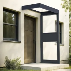 Canopia Vordach Sophia 160 x 95 cm Klar grau + Seitenteil