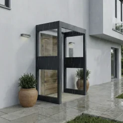 Canopia Vordach Sophia 160 x 95 cm Klar grau +2 Seitenteile