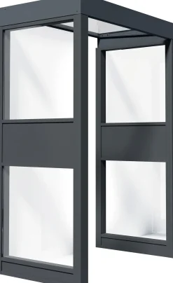 Canopia Vordach Sophia 160 x 95 cm Klar grau +2 Seitenteile