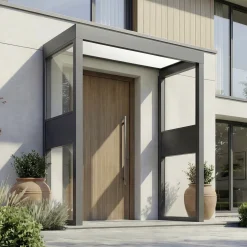 Canopia Vordach Sophia 215 x 95 cm Opal grau + 2 Seitenteile