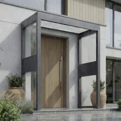 Canopia Vordach Sophia 215 x 95 cm Opal grau + 2 Seitenteile