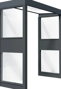 Canopia Vordach Sophia 215 x 95 cm Opal grau + 2 Seitenteile