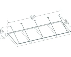 Canopia Vordach Sophia XL 4000 Grau Alu 379 x 140 cm