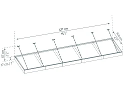 Canopia Vordach Sophia XL 5000 Grau Alu 471 x 140 cm