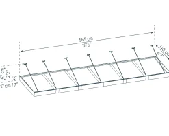 Canopia Vordach Sophia XL 6000 Grau Alu 565 x 140 cm