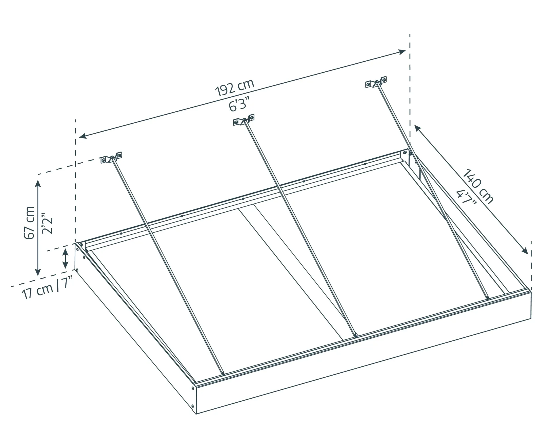 Canopia Vordach Sophia XL 2000 Grau Alu 192 x 140 cm