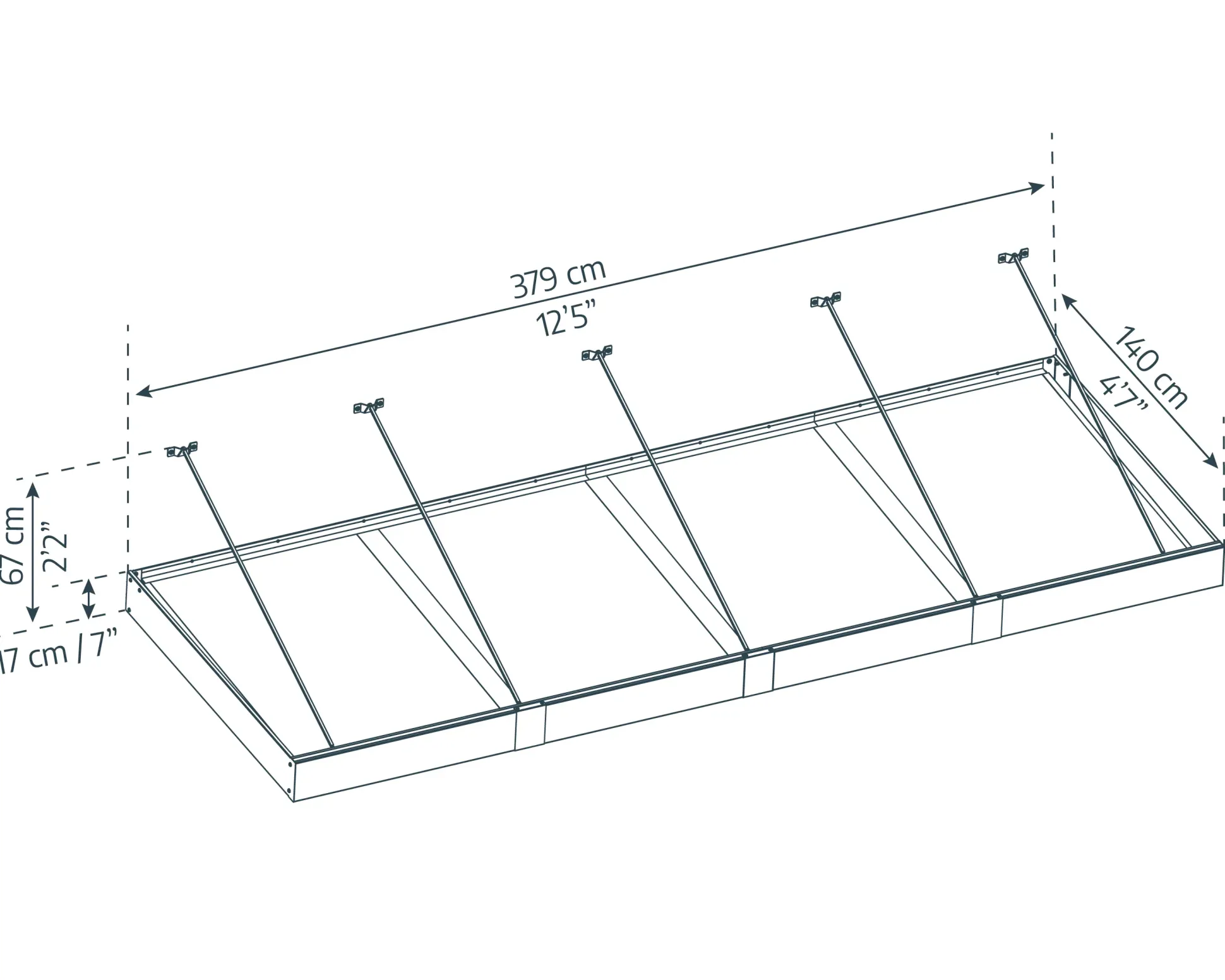 Canopia Vordach Sophia XL 4000 Grau Alu 378 x 140 cm
