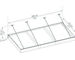 Canopia Vordach Sophia XL 3000 Grau Alu 286 x 140 cm
