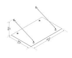 Canopia Vordach Taurus 1400 Silber Stahl 140 x 90 cm