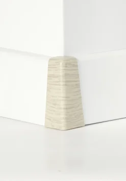 Classen Außenecke für Clip-Leiste foliert 58 x 19 mm eiche weiß Holzpore