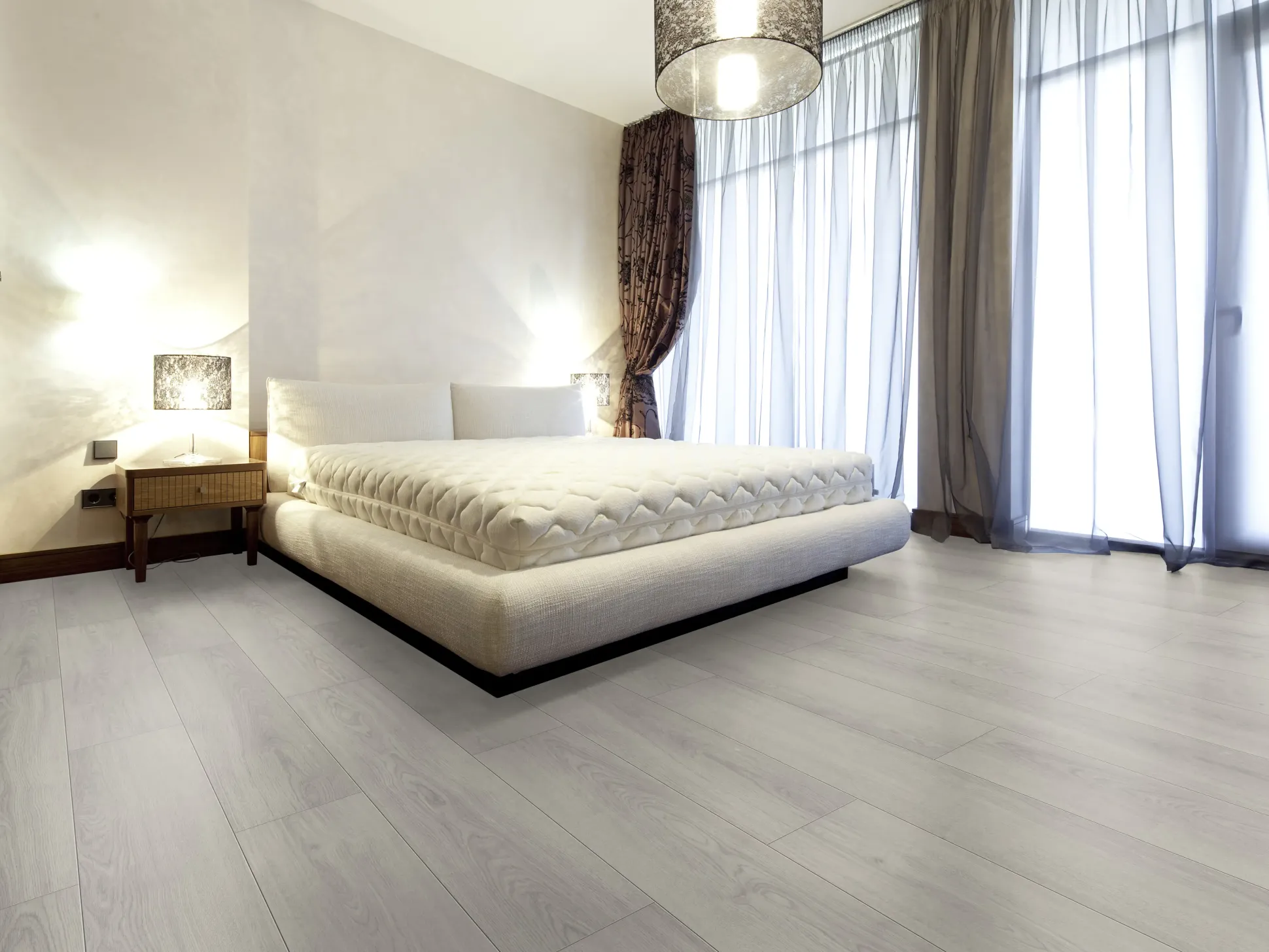 Classen Laminat 128,6 x 19,4 cm 7 mm Eiche hell grau