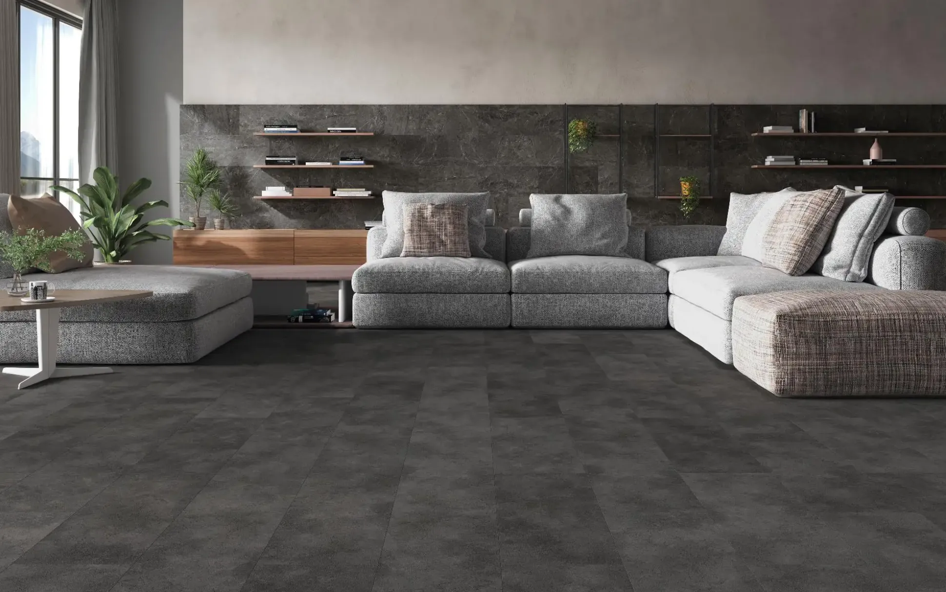 Classen Laminat Fliese 60,4 x 28 cm Concrete black