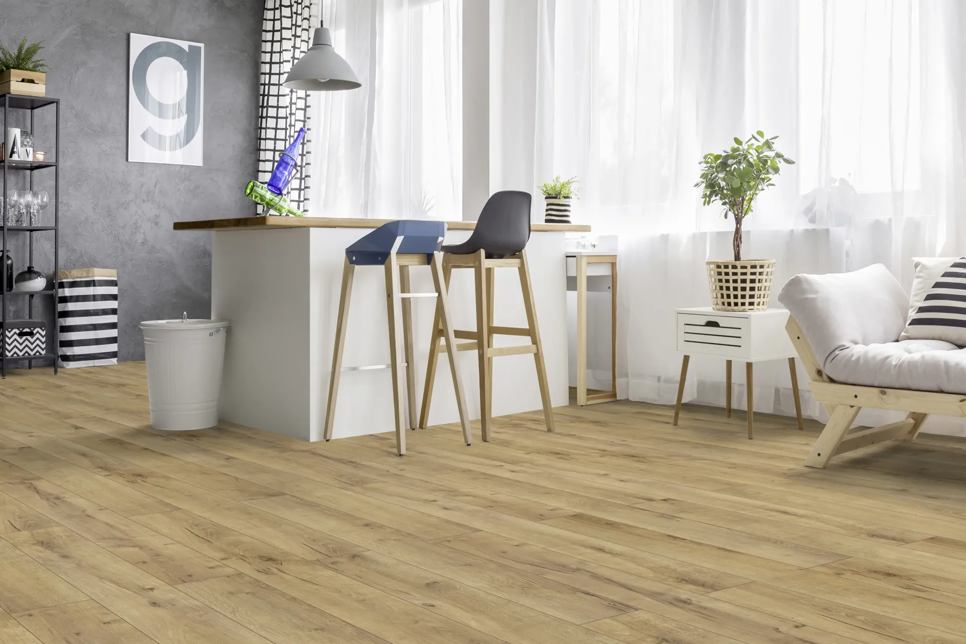 Classen Laminat Megaloc Aquaprotect 128,5 x 19,2 cm 8 mm Oak light natural