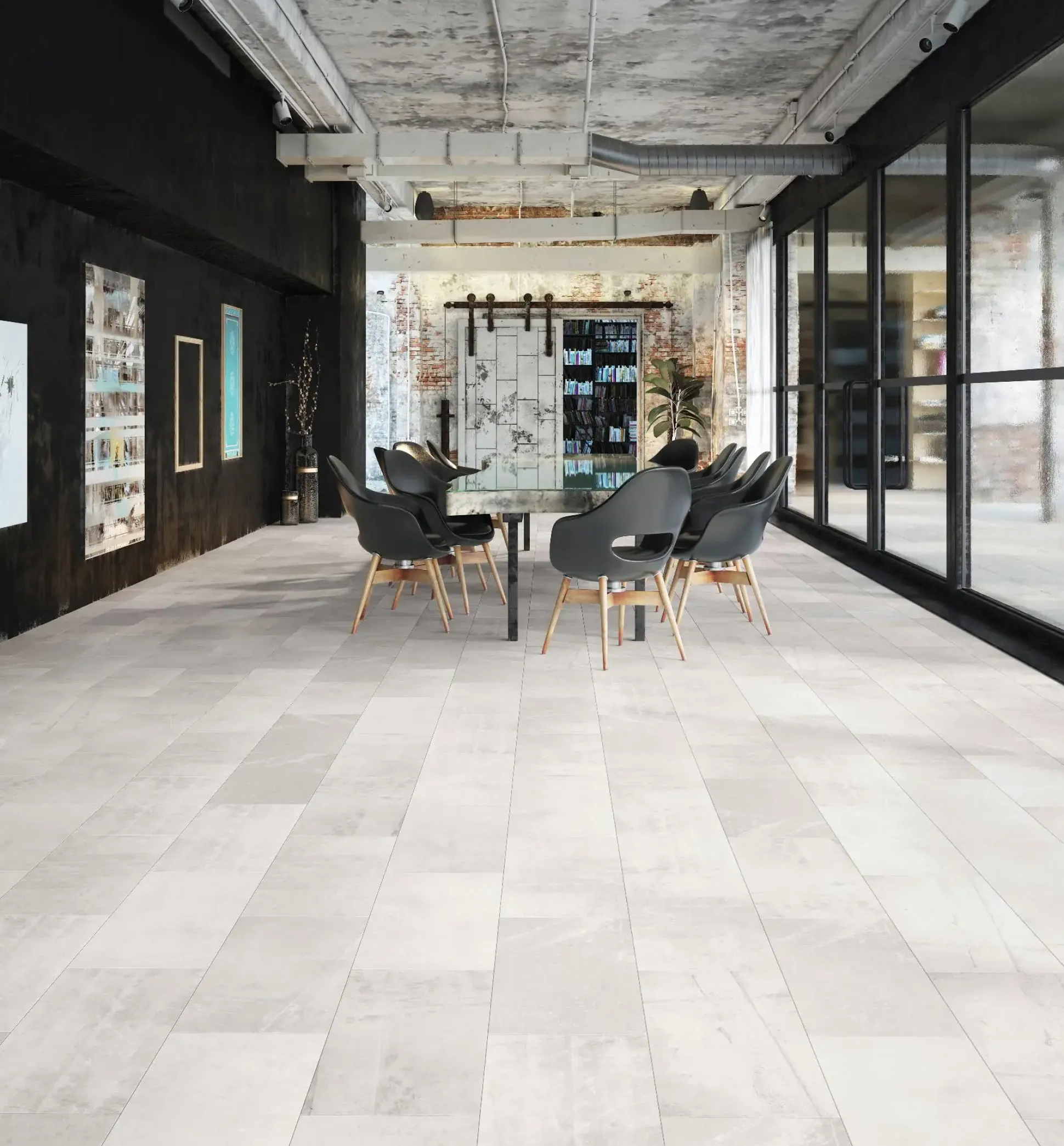 Classen Visiogrande Laminat Fliese Megaloc Aquaprotect 60,4 x 28 cm Fließestrich weiß