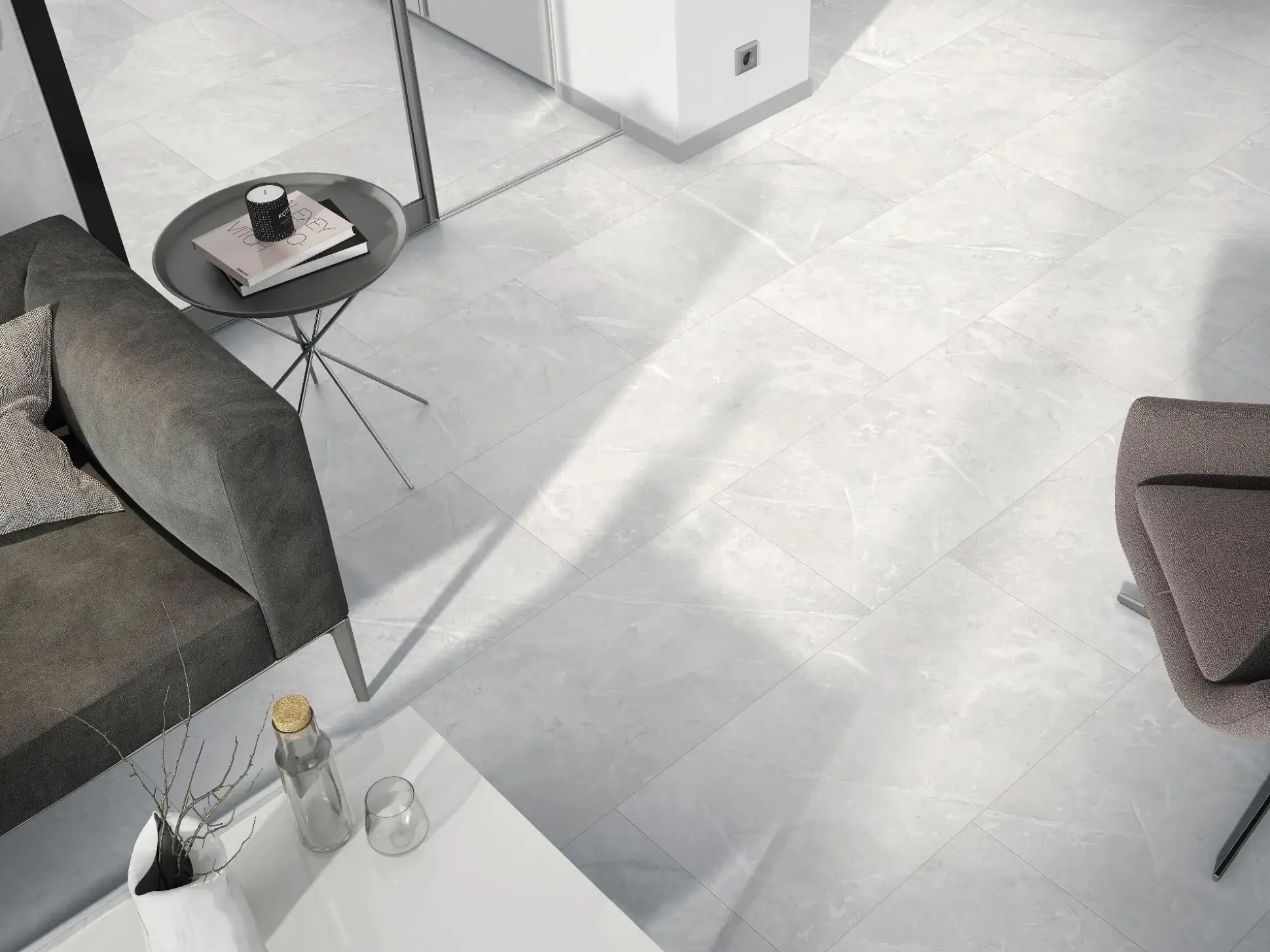 Classen Visiogrande Laminat Fliese Megaloc Aquaprotect 60,4 x 28 cm Granit weiß